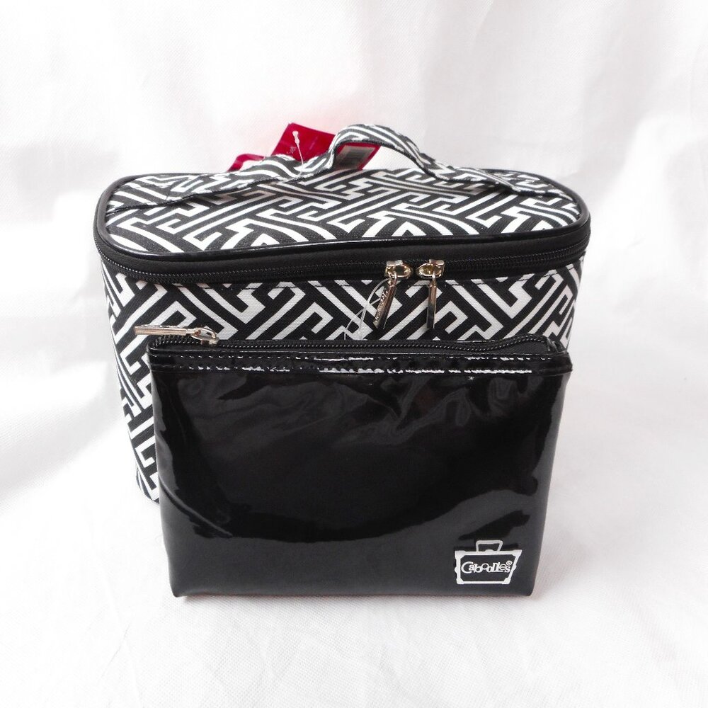 Caboodles Soft Side 2 Piece Make Up Cosmetic Bag Set Black Travel